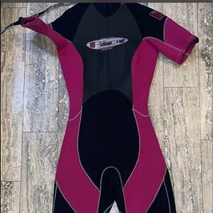 Women’s Typhoon Riot Gear Titanium H.R.T. Fullbody Zip Pink Black Wetsuit Sz ML